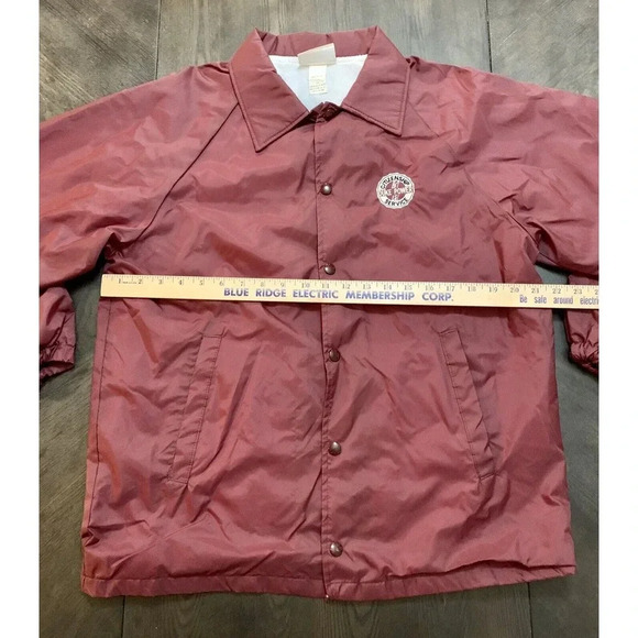 Vintage Hartwell Satin Jacket Duke Power Citizenship Service Burgundy Medium USA - Picture 9 of 10